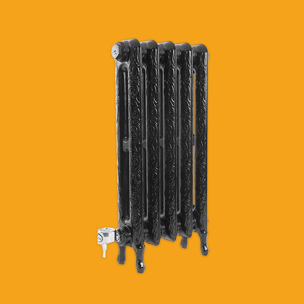Electricast Art Nouveau 5 Section Cast Iron Radiator in Black