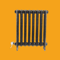 Electricast Art Nouveau 8 Section Cast Iron Radiator in Black Sections