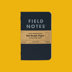 Field Notes Pitch Black Memo Book Dot Graph Front On