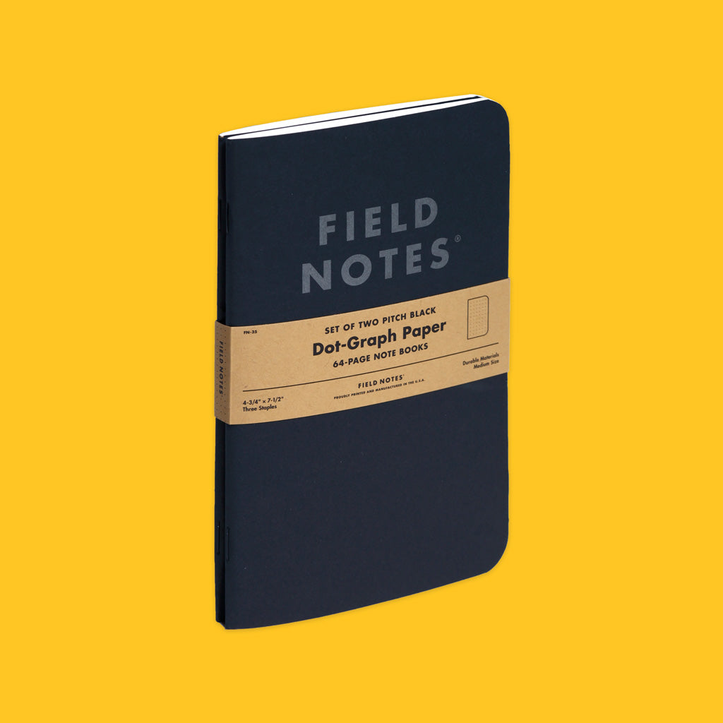 Field Notes Pitch Black Notebook Dot Graph