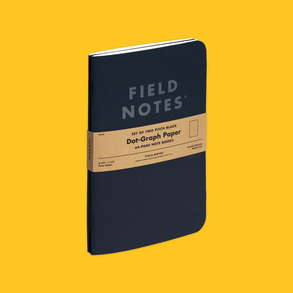 Field Notes Pitch Black Note Book - Dot Graph – hark.
