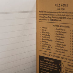 Field Notes Pitch Black Notebook Ruled Back page inside