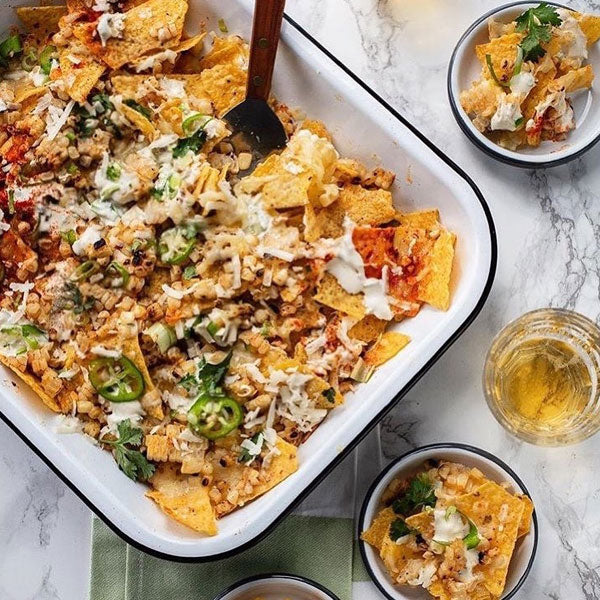 Nachos baked in Falcon Enamelware Bake set