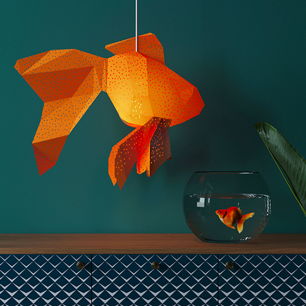 Goldfish lampshade in orange