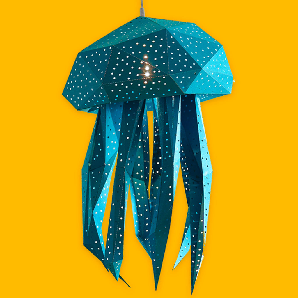 jellyfish Lampshade from Vasili lights in mint