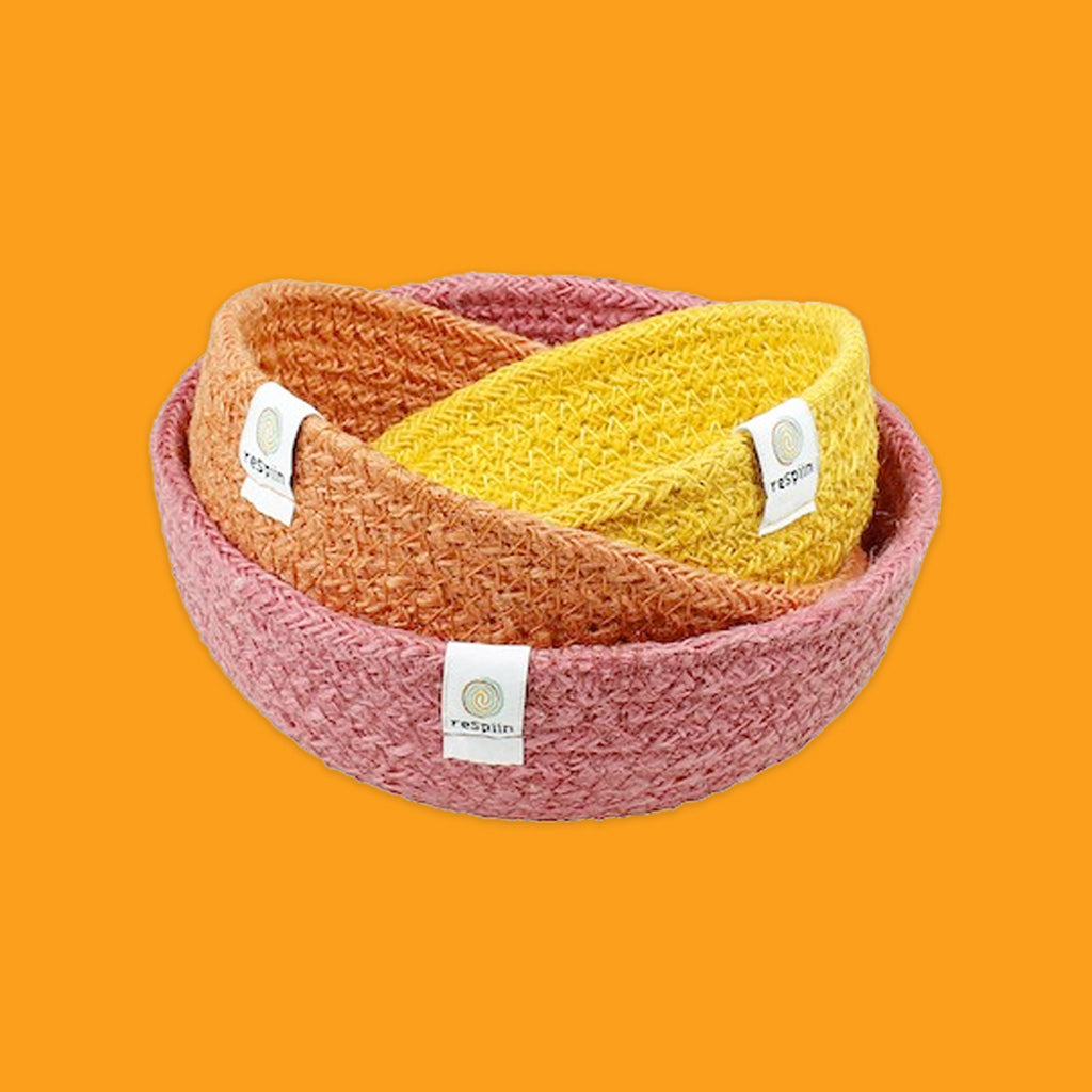 Jute Mini Bowl Set in Fire