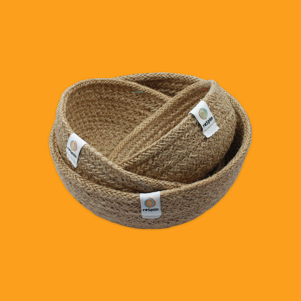 Jute Mini Bowl Set in Natural