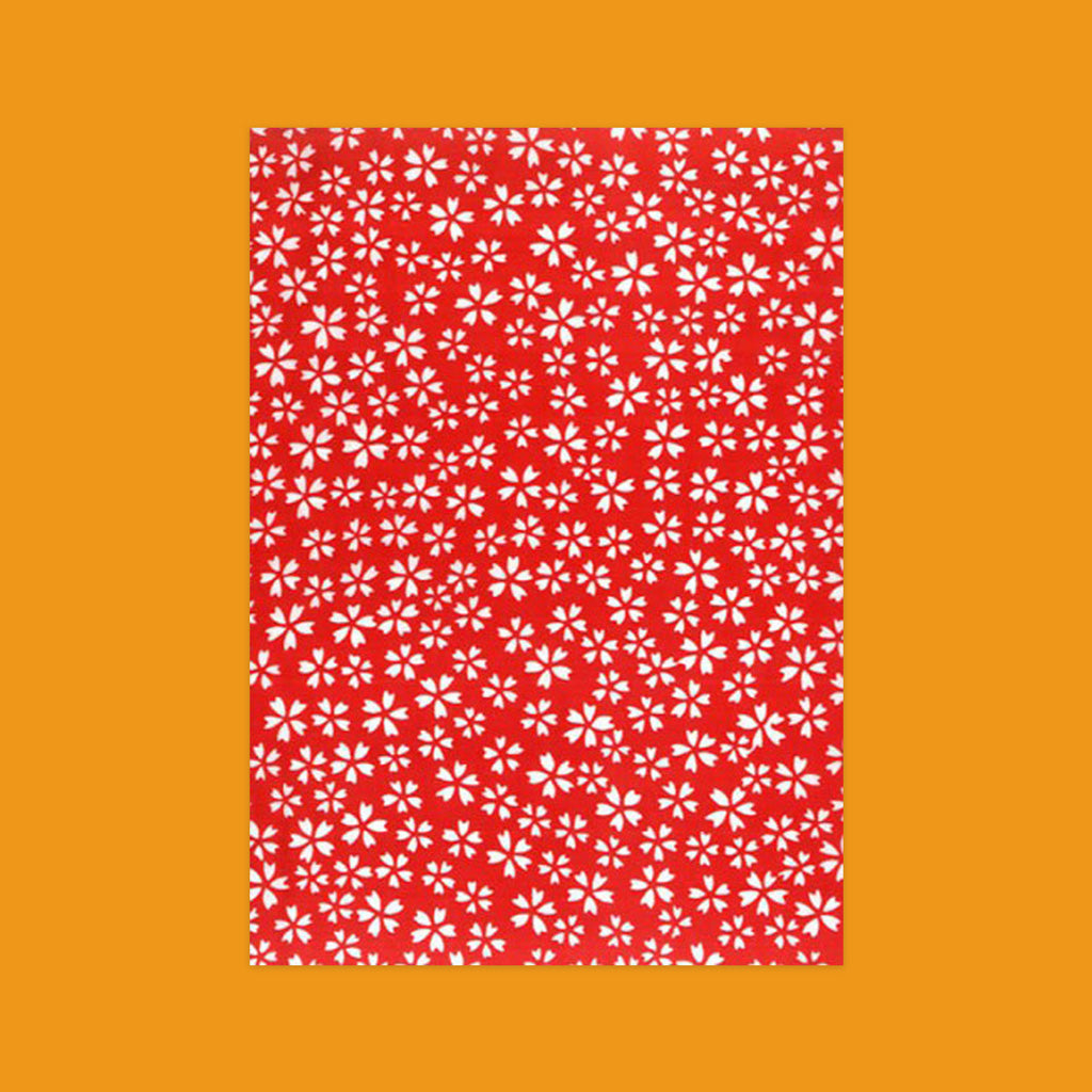 Tenugui Cotton Towel in Cherryblossom Red