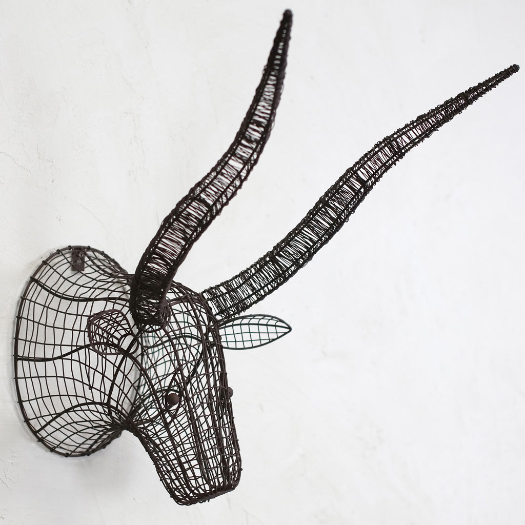 nkuku Eko Wire Bull head on a wall