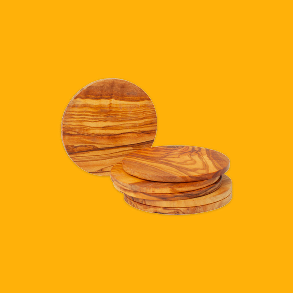 Redecker Olive Wood Coasters Circular