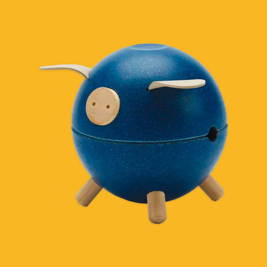 Plan Toys Piggy Bank in Blue