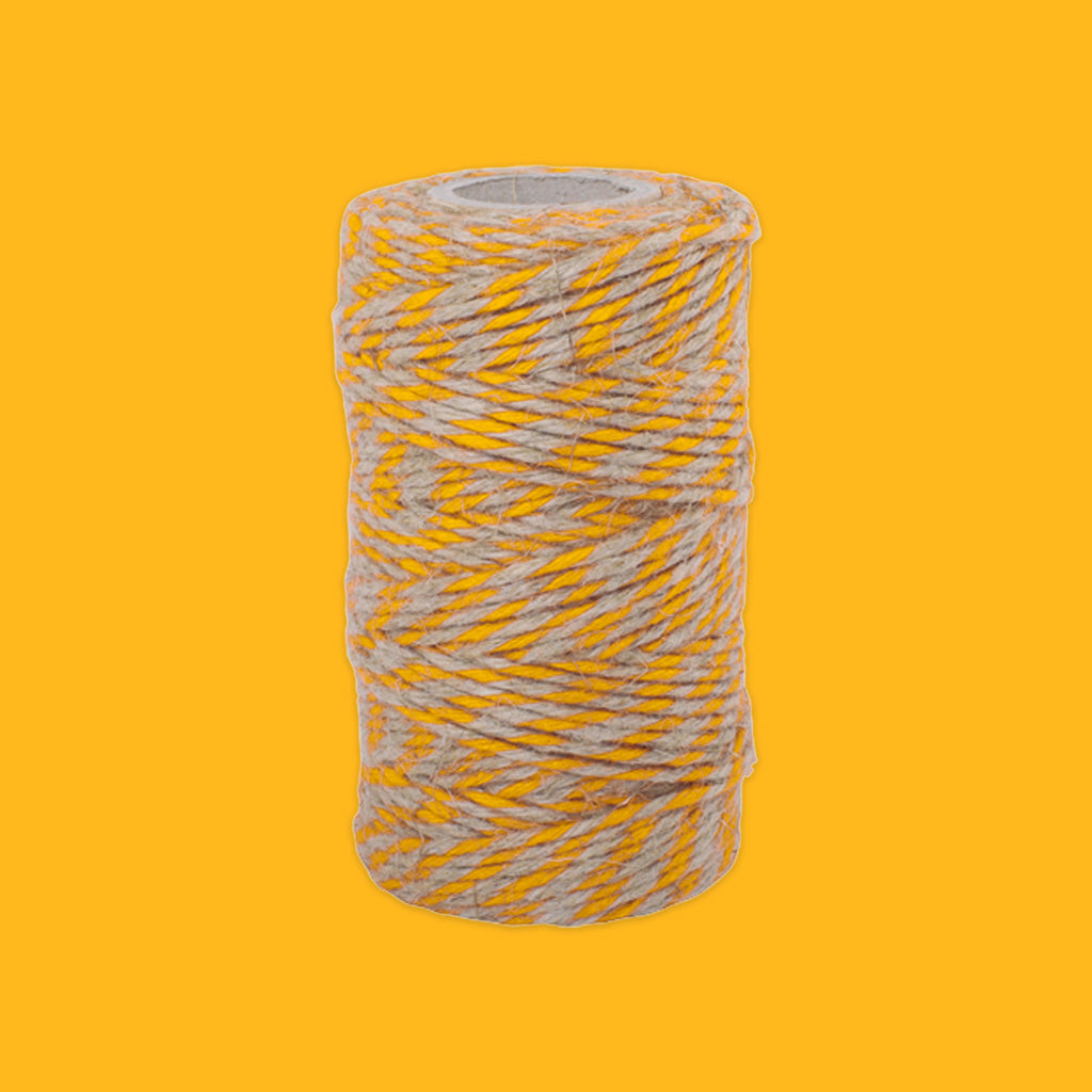 Redecker Flax Yarn String in Yellow and NAtural
