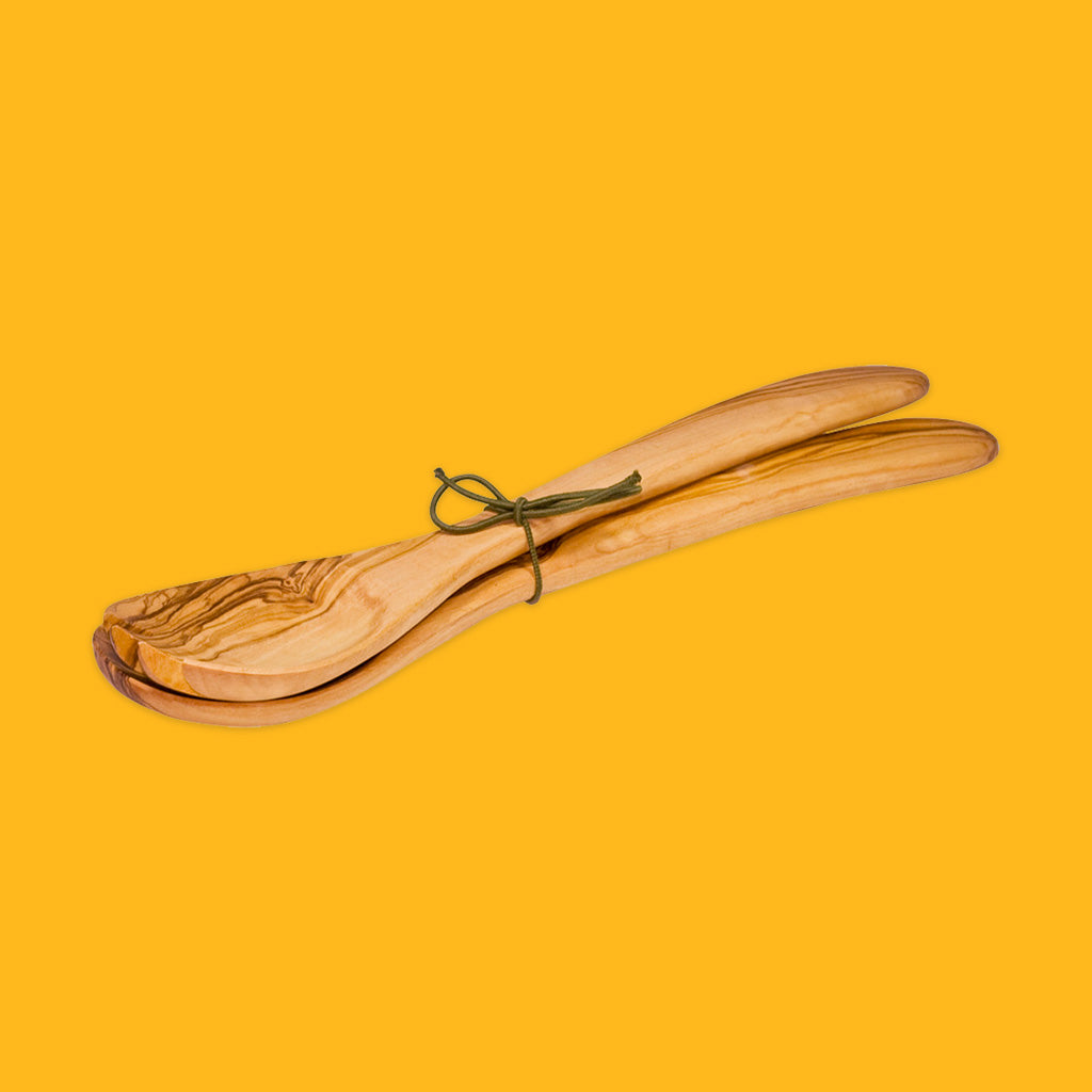 Redecker Olive Wood Salad Servers 741008