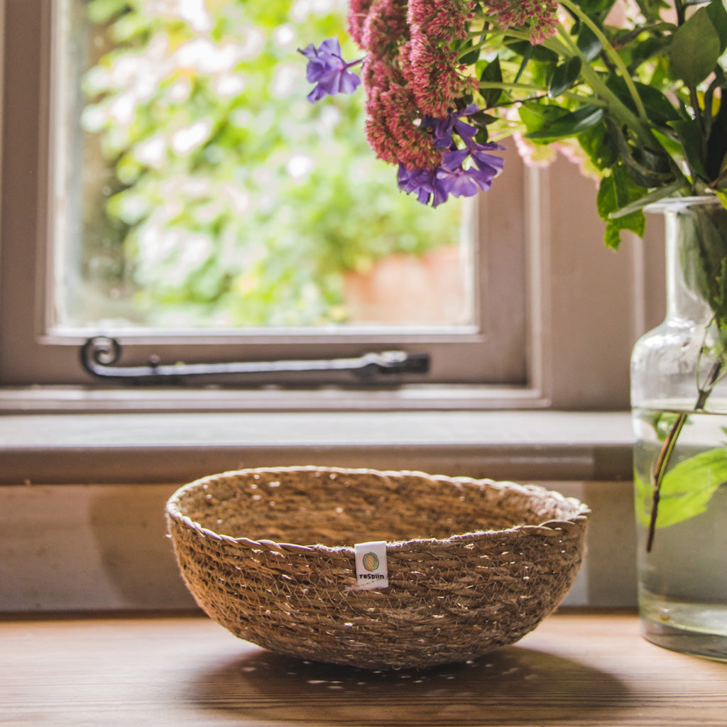 Seagrass Bowl by Respiin on window ledge