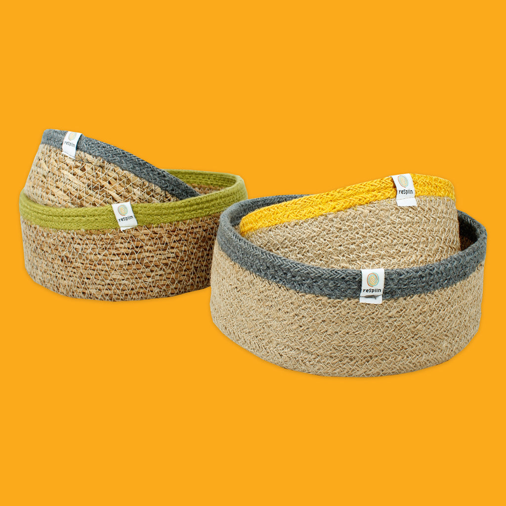 Shallow Seagrass & Jute Basket