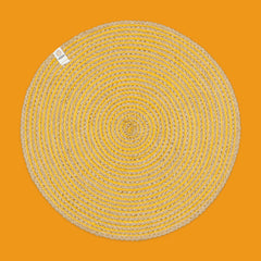 Round Spiral Jute Tablemat in Natural/Yellow