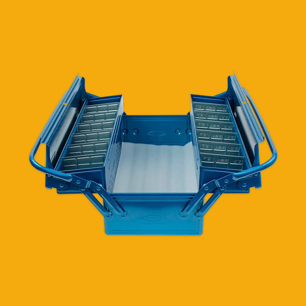 Toyo Steel GL 410 Blue Cantilever Tool Box interior with dividers
