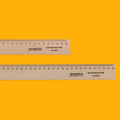 Standardgraph Wooden Ruler 30cm and 50cm up close