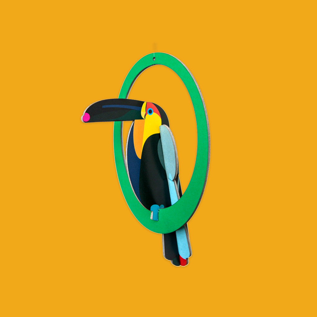 Studio Roof Swinging Birds Pop Out Card Toucan