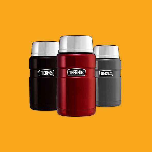 Thermos SS 710ML King Food Flask in Black, Cranberry and Gunmetal
