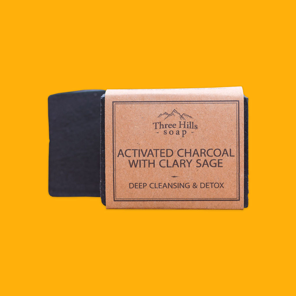 Three Hills Soap Natural Soap Activated Charcoal with Clary Sage