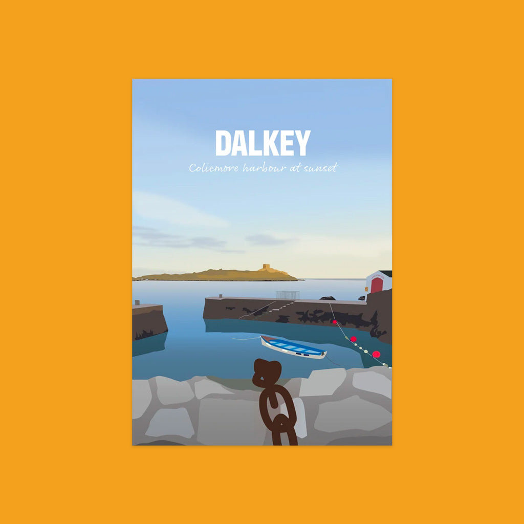 The Irish Atelier Prints in A4 Dalkey Coliemore Harbour at Sunset