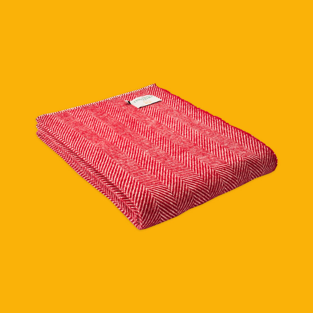 Fishbone Blanket Stitch in Red