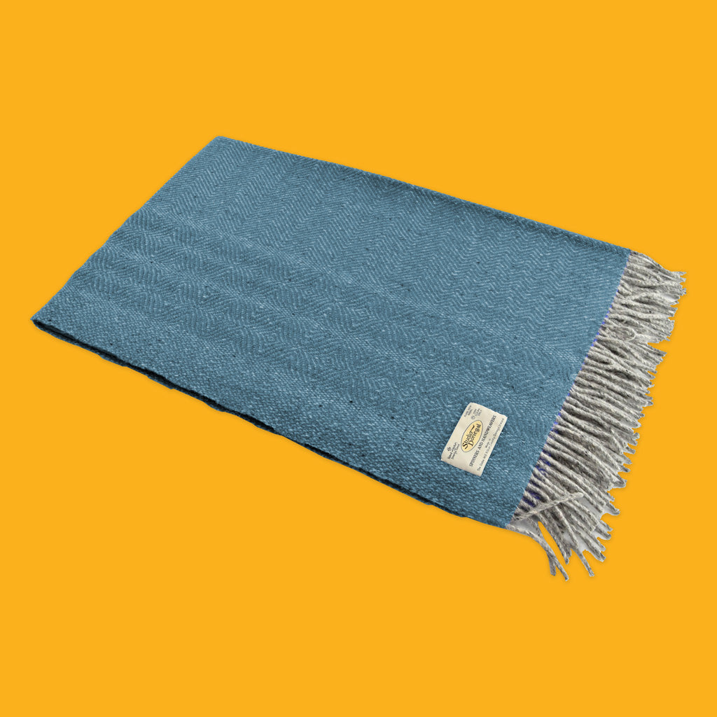 Studio Donegal Undulating Twill Throw in Petrol